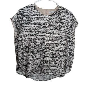 MM Lafleur Blouse Women's XS Printed Lined Short Sleeve Career Shirt Top